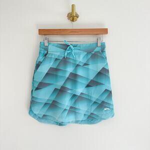 Slazenger Geometric Print Mid Rise Activewear Golf Skort Turquoise XS